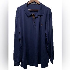 Polo Ralph Lauren Men’s 3XB Classic Fit Long Sleeve Shirt Navy 100% Cotton
